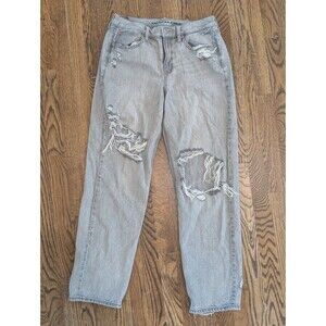 Y2K Thrashed Women's Jeans Size 8 American Eagle Light Wash Holes Grunge